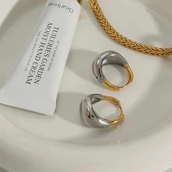 Luxury Stainless Steel Hollow Drop Earrings - Image 4