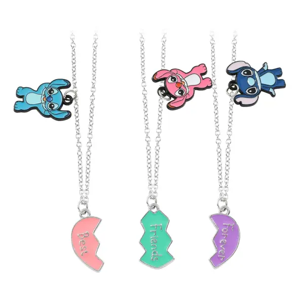 Disney Stitch and Angie Heart Pendant Necklace - Image 14