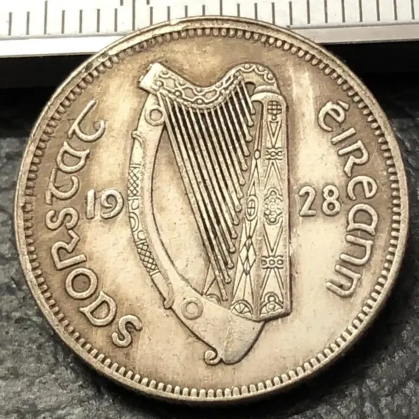 1928 Ireland 1 Schilling Silver Plated Coin - Image 3