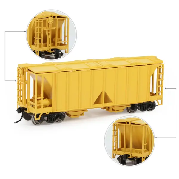 HO Scale 2-Bay Covered Hopper Car Model - Image 12