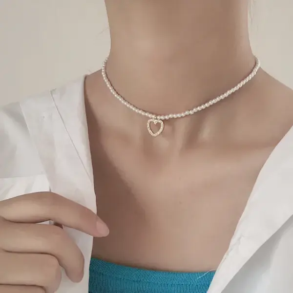 Tiny Heart Choker Necklace in Zinc Alloy - Image 20