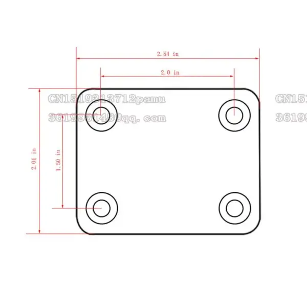 Tele Electric Guitar Neck Plate with Screws - Image 2