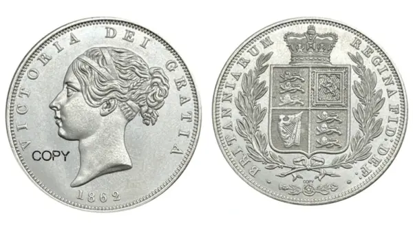 Victorian Silver Plated Half Crown Coin - Image 8