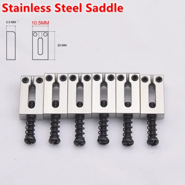 Brass and Stainless Steel Guitar Bridge Set - Image 22