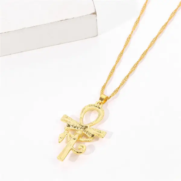 Eye of Horus Gold Ankh Pendant Necklace - Image 3