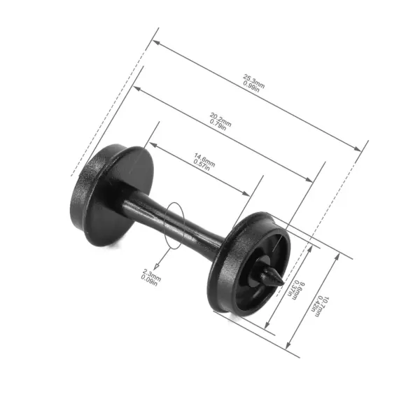 Evemodel 24pcs HO Scale Model Train Wheels - Image 7