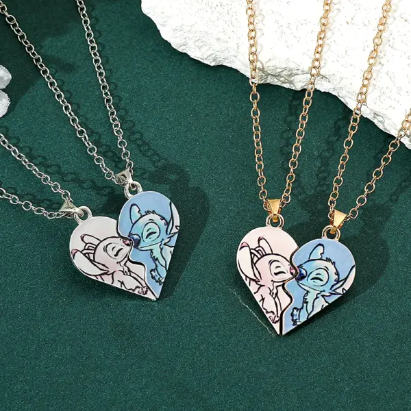 Disney Stitch Heart Necklace for Couples - Image 2