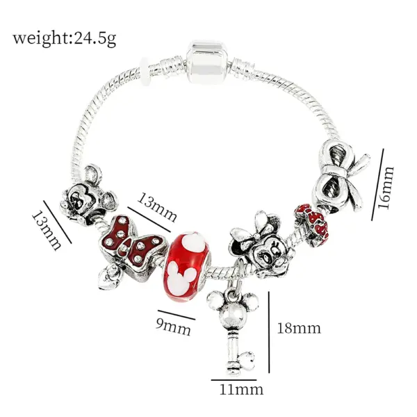 Minnie Mouse Charm Bracelet with Heart Beads - Image 2