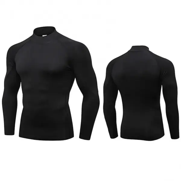 Men's Compression Long Sleeve Turtleneck Shirt - Image 2