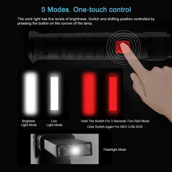 Rechargeable LED Camping Flashlight with Magnet - Image 3
