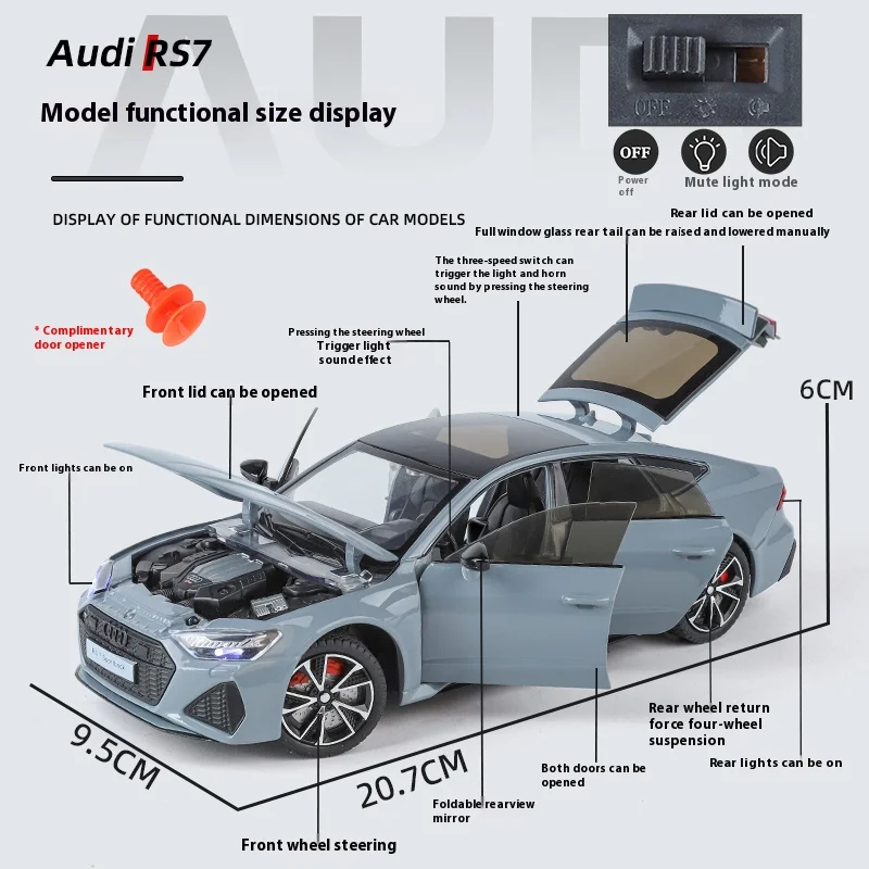 1:24 Audi RS7 Sportback Diecast Model Car 3 1:24 Audi RS7 Sportback Diecast Model Car - Image 3