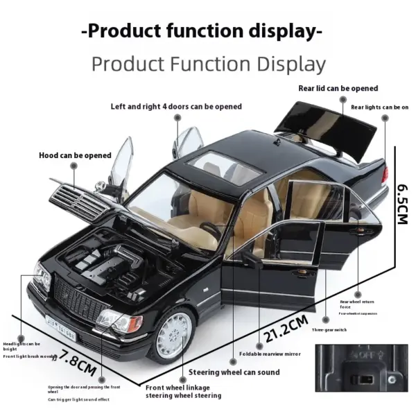 1:24 Mercedes Benz W140 Diecast Model Car - Image 2