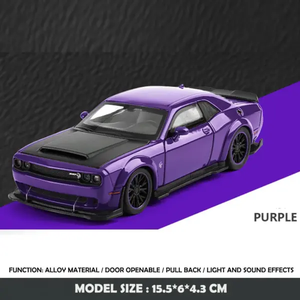 1:32 Dodge Challenger Hellcat Alloy Model Car - Image 8