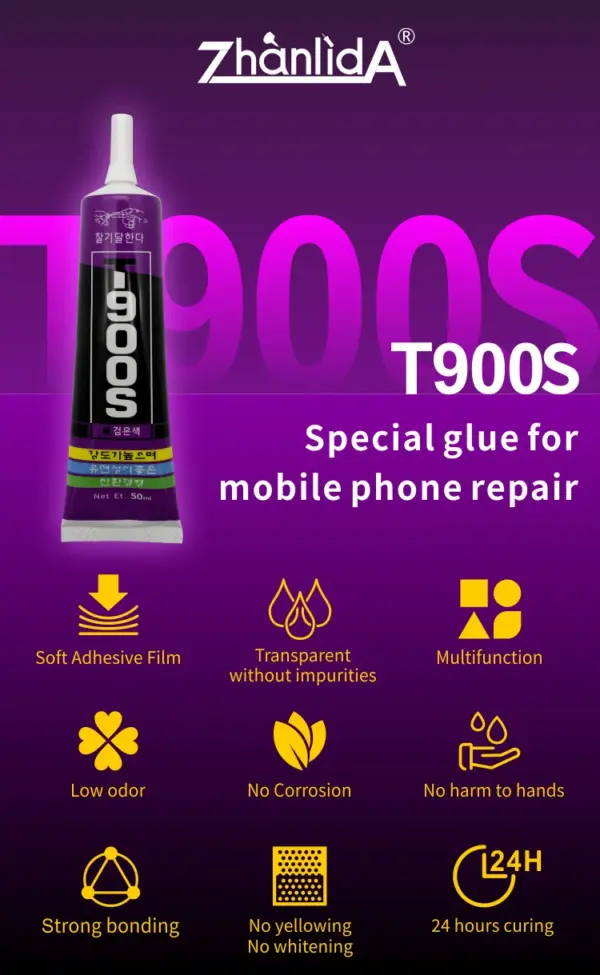 T900S Black Adhesive Glue for Devices 15/50/110ml - Image 4