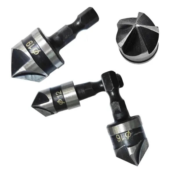 3PCS Hexagonal Shank Chamfering Drill Bit Set - Image 2