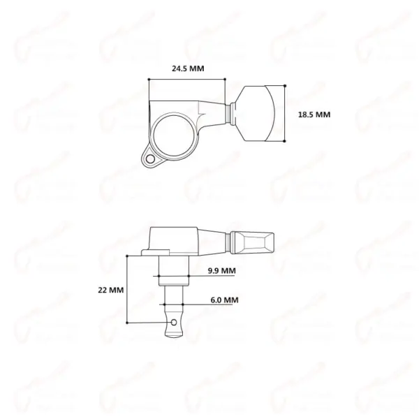 Locking Guitar Machine Heads 1:18 Gear Ratio - Image 5