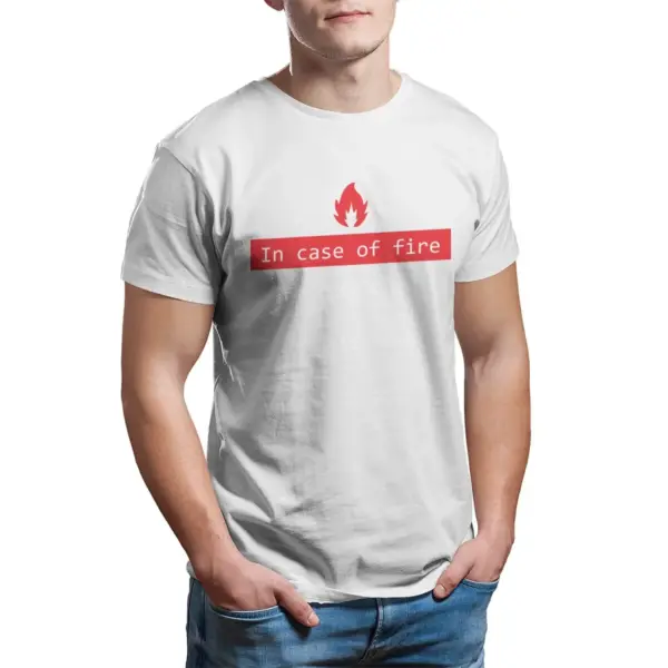 In Case Of Fire Programmer T-Shirt for Men - Image 11