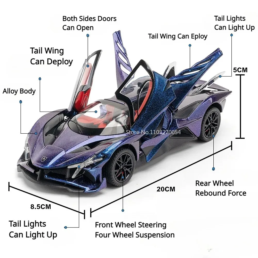 1/24 Apollo EVO Supercar Diecast Model Car 2 1/24 Apollo EVO Supercar Diecast Model Car - Image 2