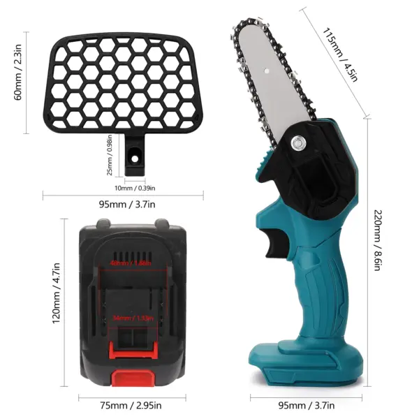 8 Inch Electric Pruning Chainsaw with Battery - Image 2