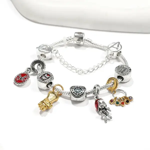 Iron Man Pendant Bracelet with Aesthetic Beads - Image 4