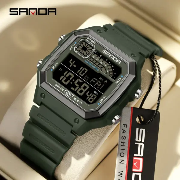 SANDA 6196 Square Men's Digital Wristwatch - Image 2