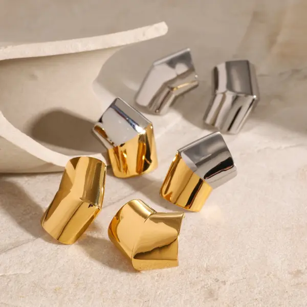Geometric Stainless Steel Stud Earrings - Image 6