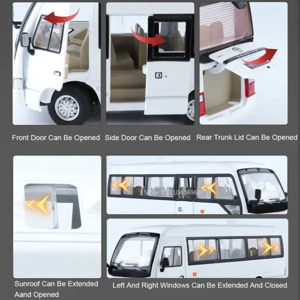 1:24 Alloy Diecast Mini Bus and RAV4 Model - Image 3