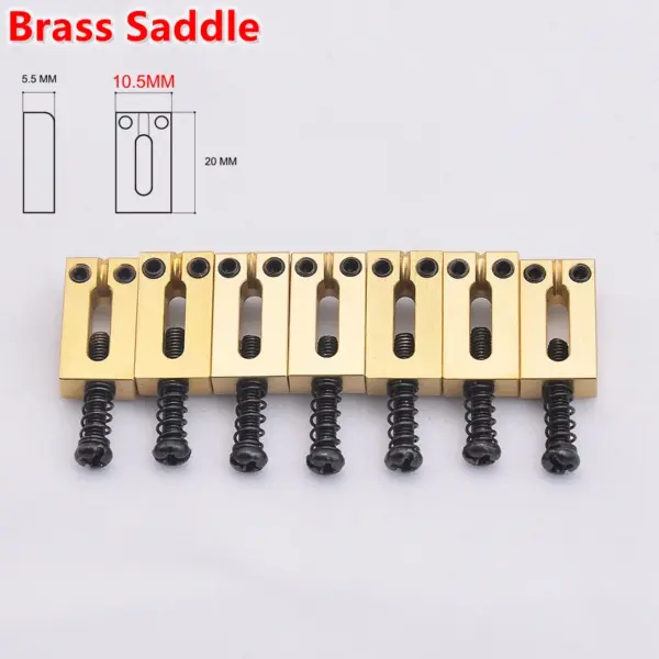 Brass and Stainless Steel Guitar Bridge Set - Image 11