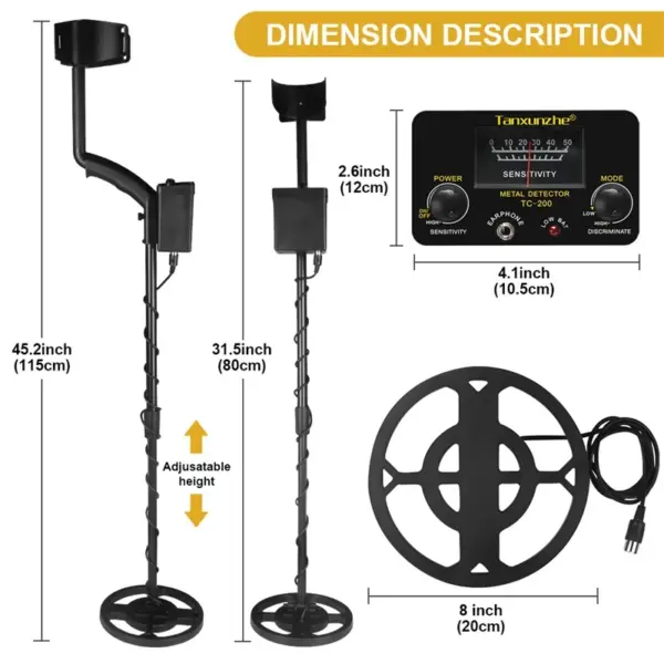 TC-200 Adjustable Metal Detector for Treasure Hunting - Image 6