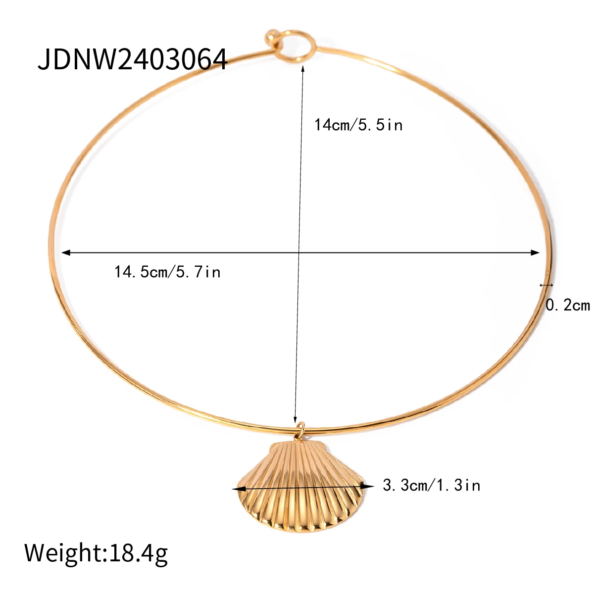 Gold Stainless Steel Shell Pendant Necklace 10 Gold Stainless Steel Shell Pendant Necklace - Image 10