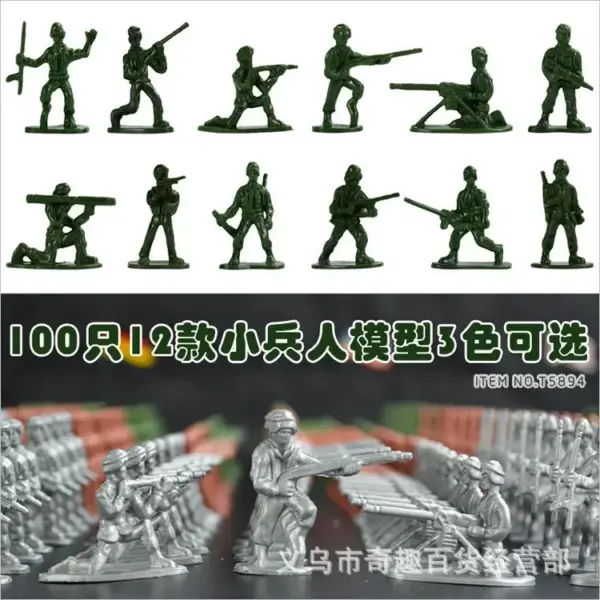 100pcs 1/72 Scale Military Soldier Figures - Image 5