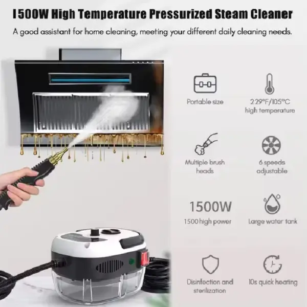 1500W High-Pressure Steam Cleaner for Home - Image 3