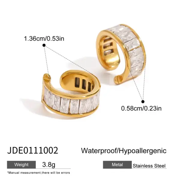 Gold Plated Stainless Steel C-shape Ear Clips - Image 7