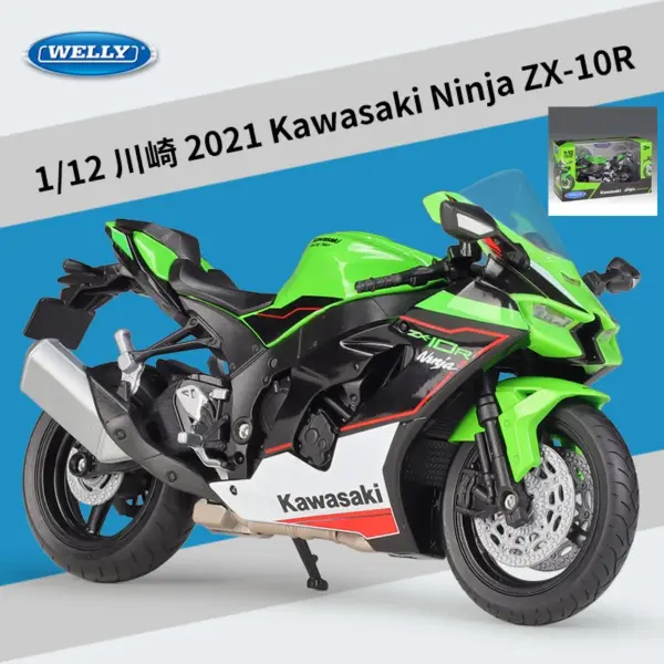 1:12 Scale Alloy Kawasaki Ninja ZX-10R Model - Image 7
