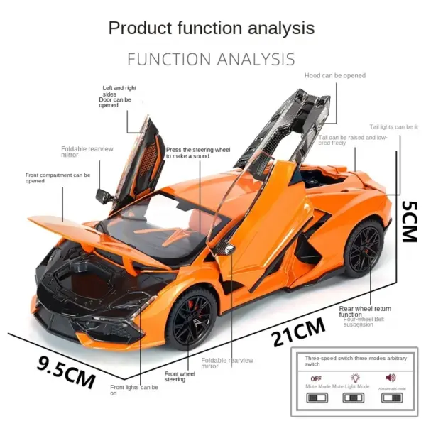 1/24 Scale Lamborghini Aventador Diecast Model - Image 6