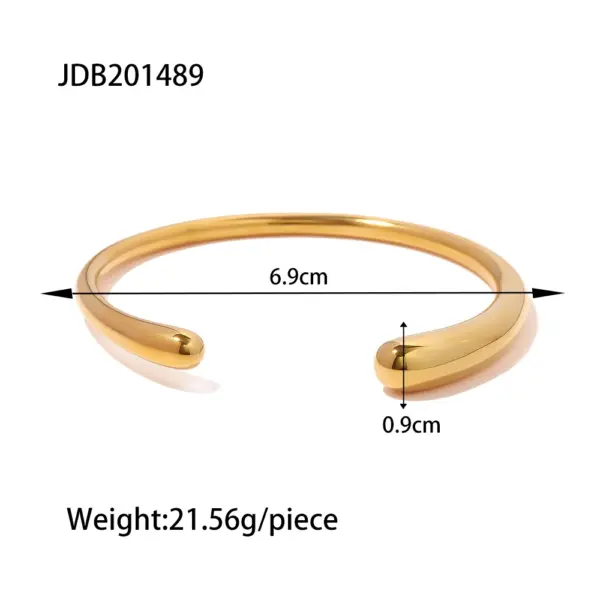 Trendy Stainless Steel Geometric Bangle Bracelet - Image 19