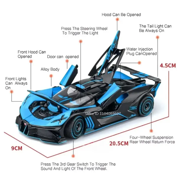 1:24 Scale Bolide Diecast Car Model - Image 2