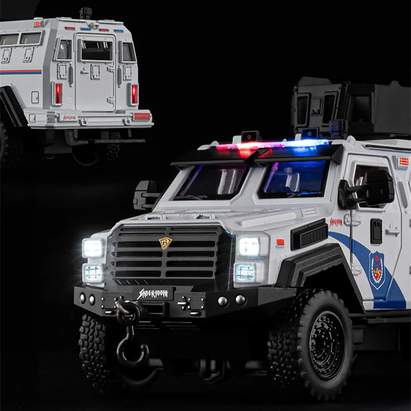1:32 Alloy Police Armored Car Model 4 1:32 Alloy Police Armored Car Model - Image 4