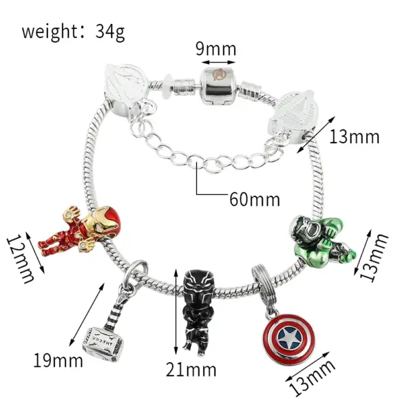 Iron Man Pendant Bracelet with Aesthetic Beads - Image 6