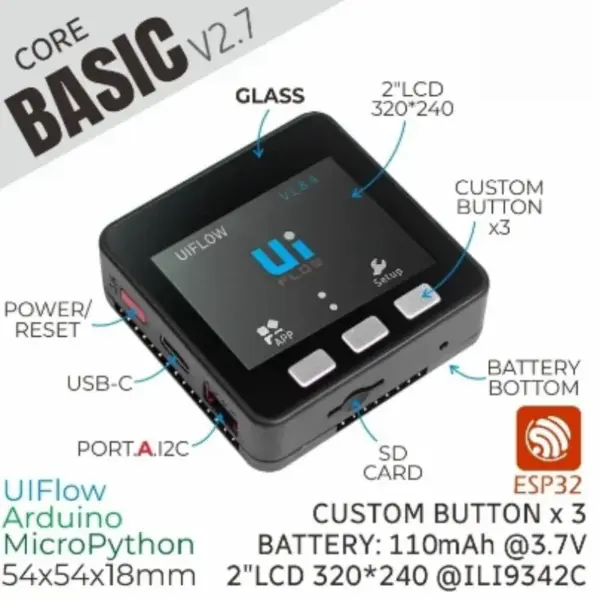 M5Stack ESP32 Basic IoT Development Kit V2.7 - Image 4