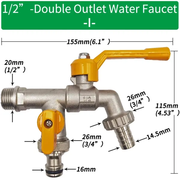 Brass Garden Hose Faucet Adapter 1/2 Inch - Image 9
