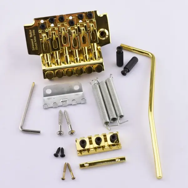Tremolo System Bridge for Guitar - Gold/Chrome - Image 8