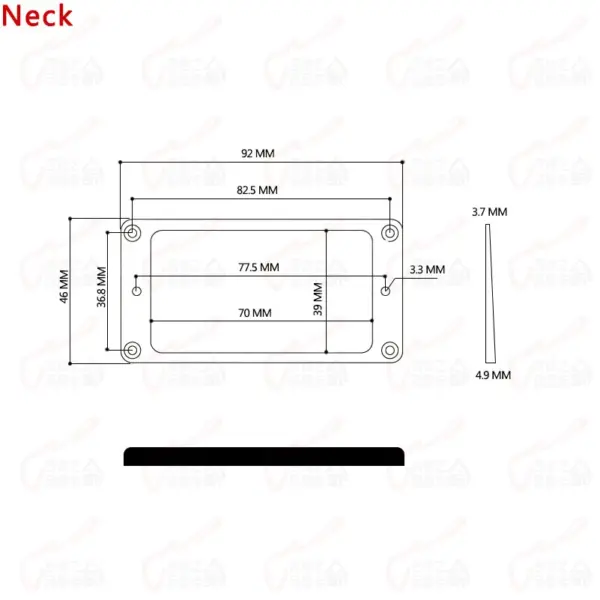 Brass Humbucker Pickup Mounting Frames Set of 2 - Image 5