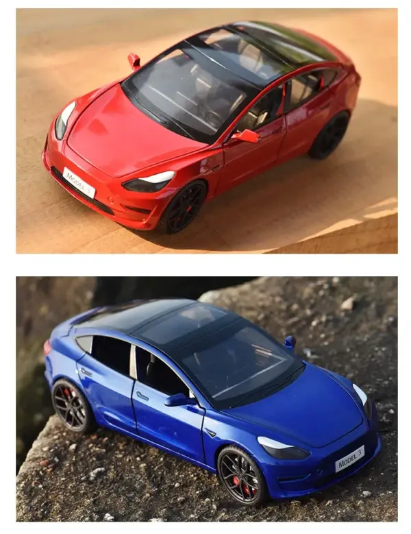 1:24 Tesla Model 3 Diecast Metal Car - Image 5