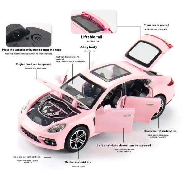 1:32 Diecast Porsche Panamera Alloy Model - Image 5