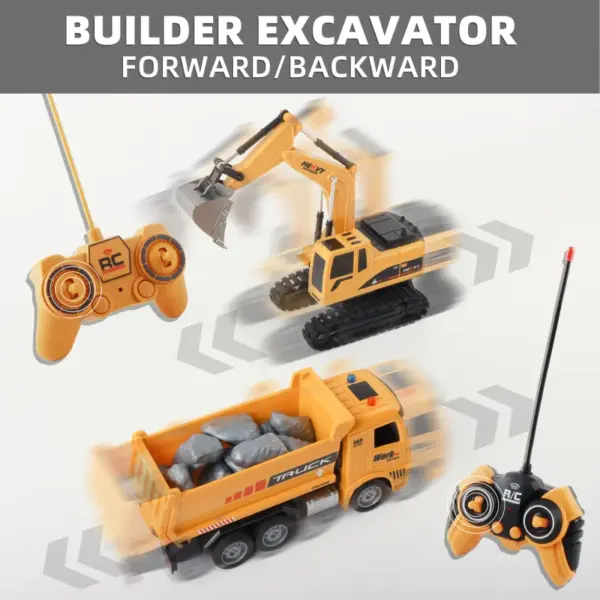 6-Channel RC Construction Vehicles Set for Kids - Image 3