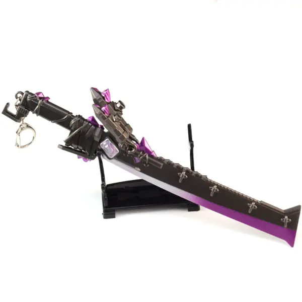 Purple Flame Metal Sword Model Keychain - Image 6