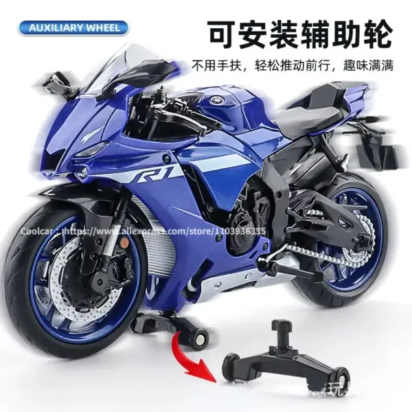 1:12 Scale Yamaha YZF-R1M Diecast Motorcycle Model - Image 4