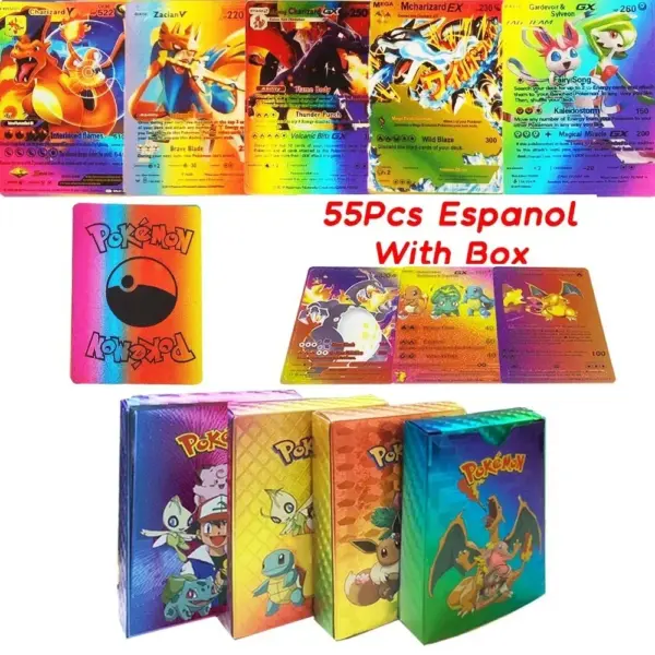 55-Pack Colorful Pokémon Gold Foil Cards Set - Image 21
