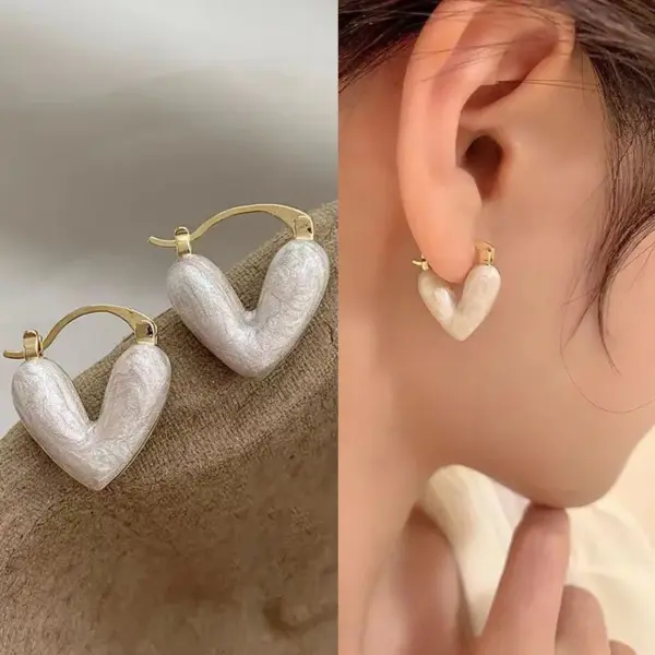 Heart Shaped Vintage Hoop Earrings - Image 19